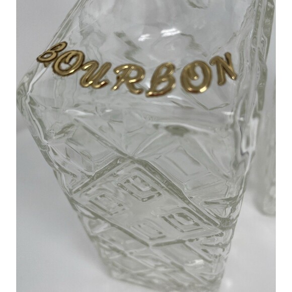 2x Vintage Thatcher Glass Diamond Pattern Liquor Decanter 1962, Bourbon & Vodka - Picture 14 of 16